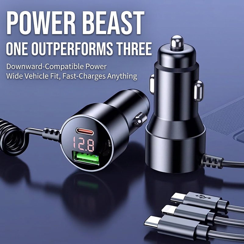 3-in-1 Coiled Car Charger with - огляд і ціна Laptop Charger