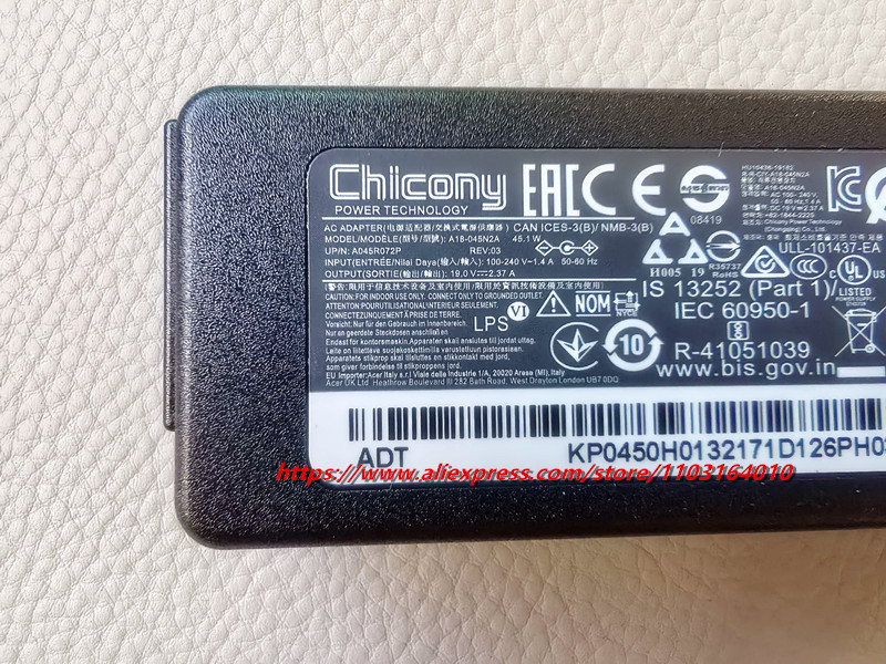 Original 19V 2.37A 45W Laptop  - огляд і ціна Laptop Charger