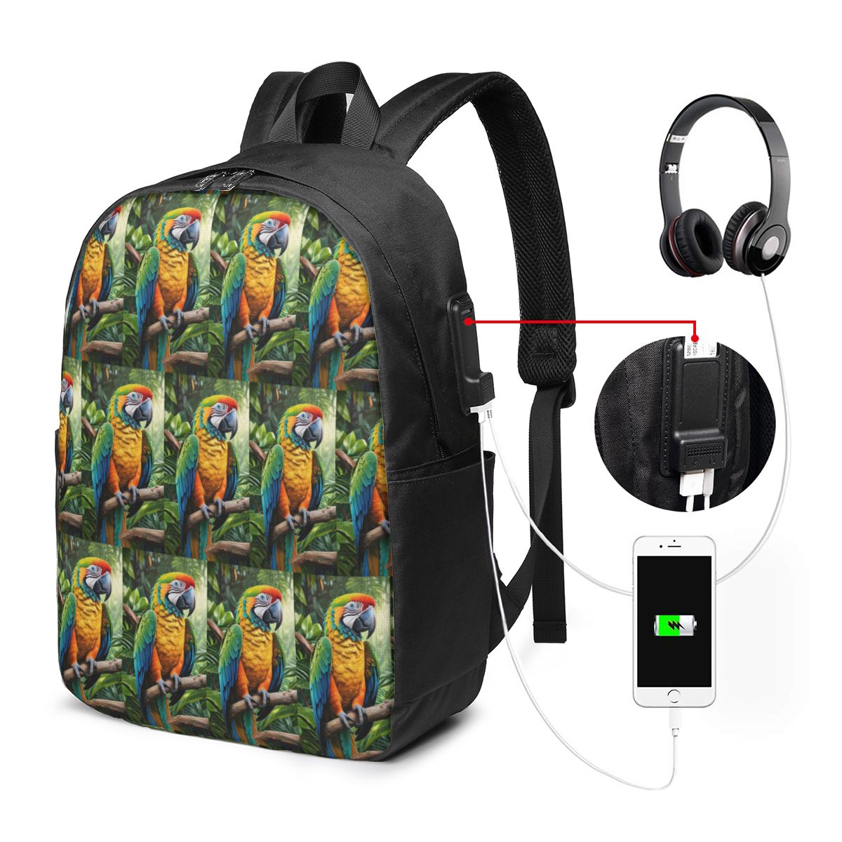 Cute Macaw Parrots Backpack Tr - огляд і ціна Laptop Bag